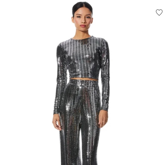 DELAINA LONG SLEEVE EMBELLISHED TOP - Picture 2 of 3